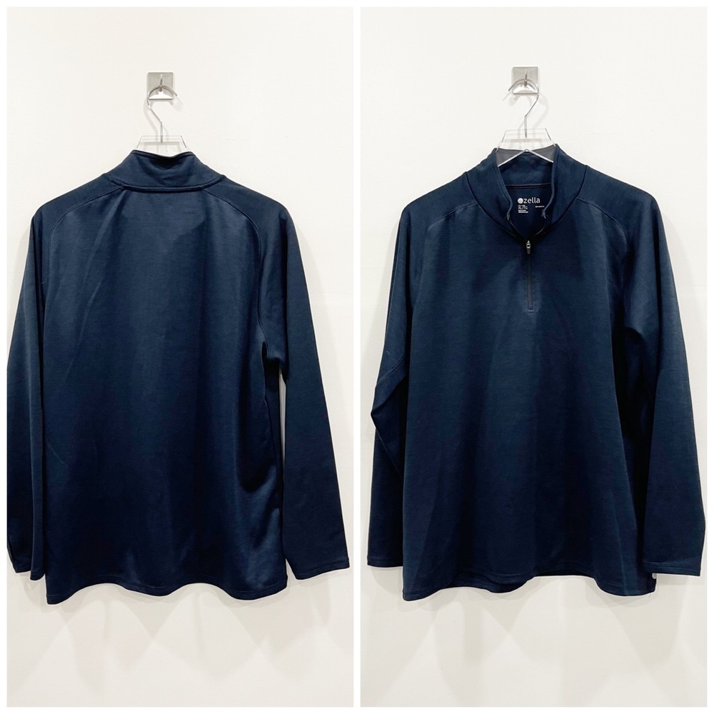 Zella Quarter Zip Pullover Long Sleeve Navy XLLong